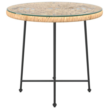 vidaXL Eettafel Ø80 cm gehard glas en staal afbeelding3 - 1