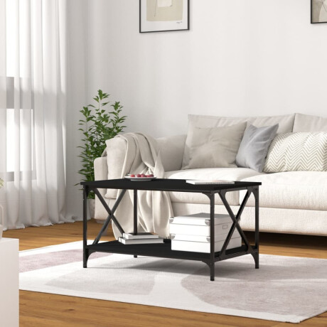 vidaXL Salontafel 80x50x45 cm bewerkt hout en ijzer zwart afbeelding3 - 1