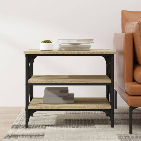 vidaXL Bijzettafel 55x38x45 cm bewerkt hout sonoma eikenkleurig afbeelding3 - 1