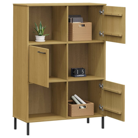 vidaXL Boekenkast met metalen poten OSLO 90x35x128,5 cm hout bruin afbeelding3 - 1