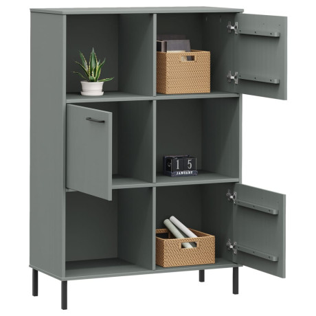 vidaXL Boekenkast met metalen poten OSLO 90x35x128,5 cm hout grijs afbeelding3 - 1