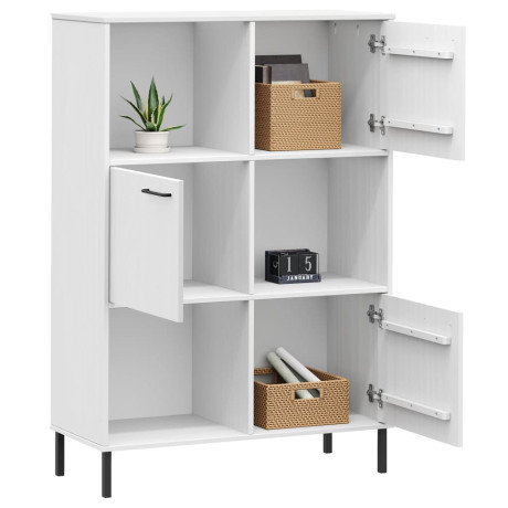 vidaXL Boekenkast met metalen poten OSLO 90x35x128,5 cm hout wit afbeelding3 - 1