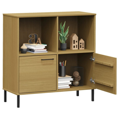 vidaXL Boekenkast met metalen poten OSLO 90x35x90,5 cm hout bruin afbeelding3 - 1