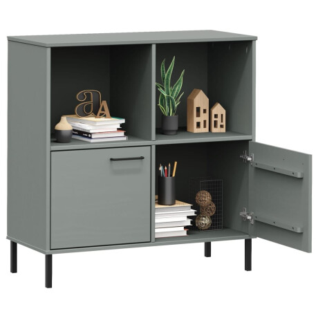 vidaXL Boekenkast met metalen poten OSLO 90x35x90,5 cm hout grijs afbeelding3 - 1