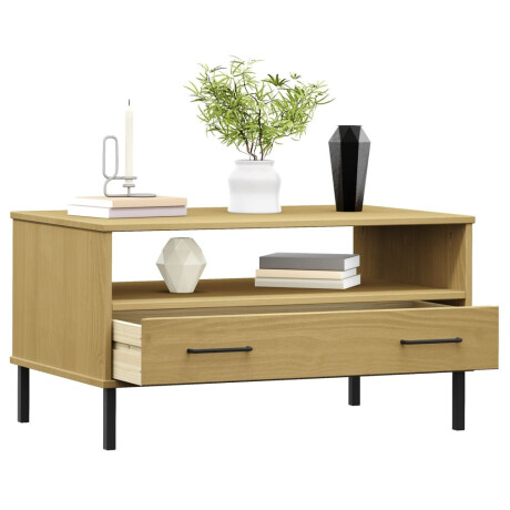 vidaXL Salontafel met metalen poten OSLO 85x50x45 cm hout bruin afbeelding3 - 1