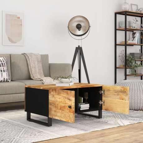 vidaXL Salontafel 80x50x40 cm massief mangohout en bewerkt hout afbeelding3 - 1