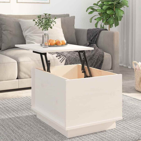 vidaXL Salontafel 40x50x35 cm massief grenenhout wit afbeelding3 - 1