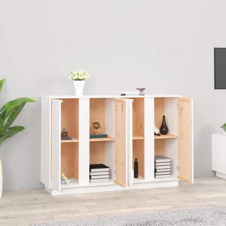 vidaXL Dressoir 120x35x80 cm massief grenenhout wit afbeelding3 - 1