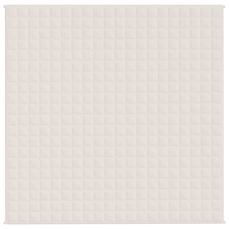 vidaXL Verzwaringsdeken 200x200 cm 13 kg stof lichtcrèmekleurig afbeelding3 - 1