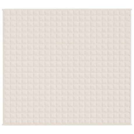 vidaXL Verzwaringsdeken 200x225 cm 13 kg stof lichtcrèmekleurig afbeelding3 - 1