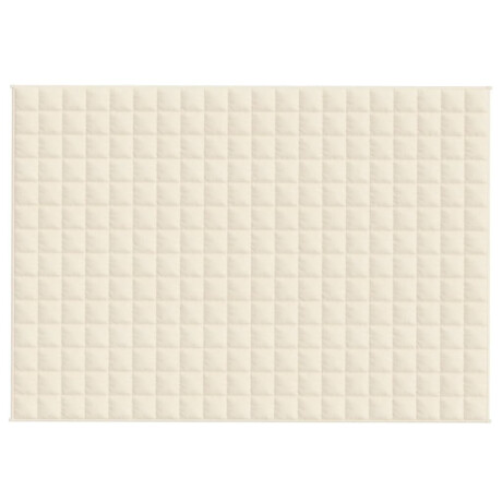 vidaXL Verzwaringsdeken 138x200 cm 10 kg stof lichtcrèmekleurig afbeelding3 - 1