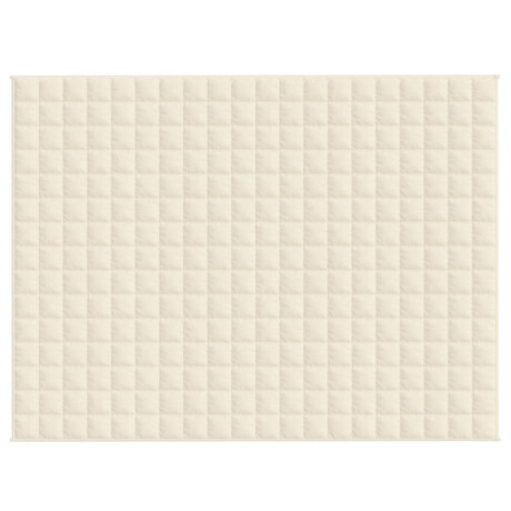 vidaXL Verzwaringsdeken 150x200 cm 7 kg stof lichtcrèmekleurig afbeelding3 - 1