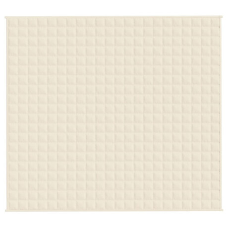 vidaXL Verzwaringsdeken 200x225 cm 13 kg stof lichtcrèmekleurig afbeelding3 - 1