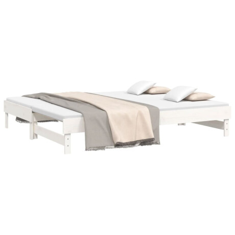 vidaXL Slaapbank uitschuifbaar 2x(80x200) cm massief grenenhout wit afbeelding3 - 1