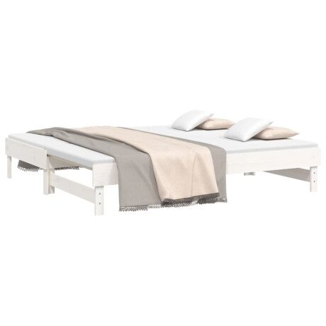 vidaXL Slaapbank uitschuifbaar massief grenenhout wit 2x(75x190) cm afbeelding3 - 1