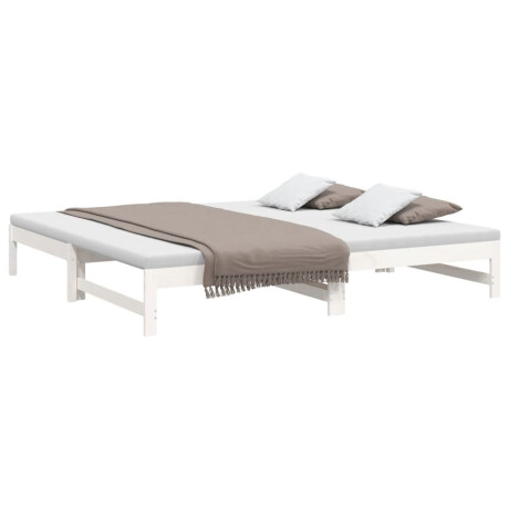 vidaXL Slaapbank uitschuifbaar massief grenenhout wit 2x(90x200) cm afbeelding3 - 1