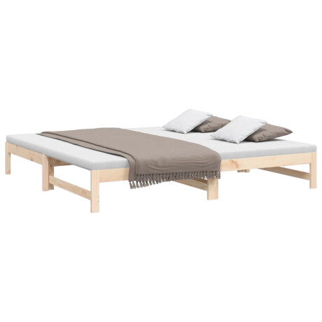vidaXL Slaapbank uitschuifbaar 2x(80x200) cm massief grenenhout afbeelding3 - 1