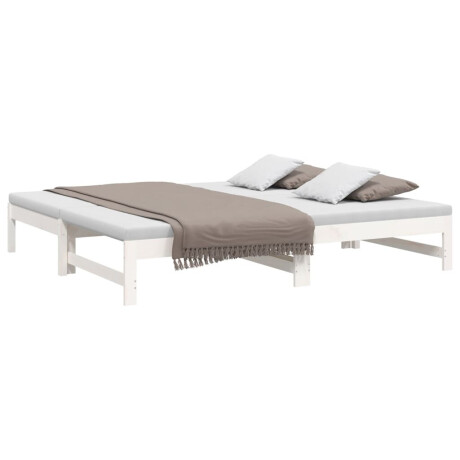 vidaXL Slaapbank uitschuifbaar massief grenenhout wit 2x(90x190) cm afbeelding3 - 1