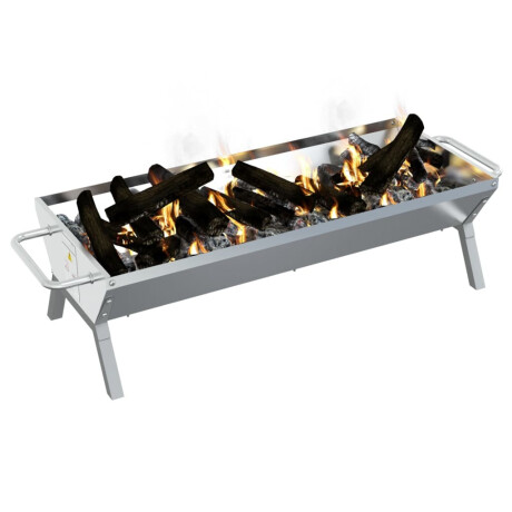 vidaXL Barbecueplaat 118x42x30,5 cm roestvrij staal zilverkleurig afbeelding3 - 1