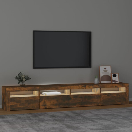 vidaXL Tv-meubel met LED-verlichting 240x35x40 cm gerookt eikenkleurig afbeelding3 - 1
