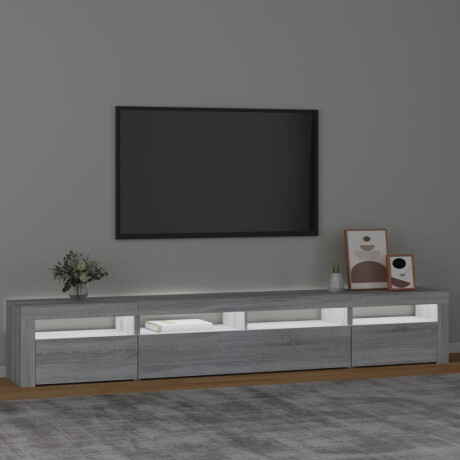 vidaXL Tv-meubel met LED-verlichting 240x35x40 cm grijs sonoma eiken afbeelding3 - 1