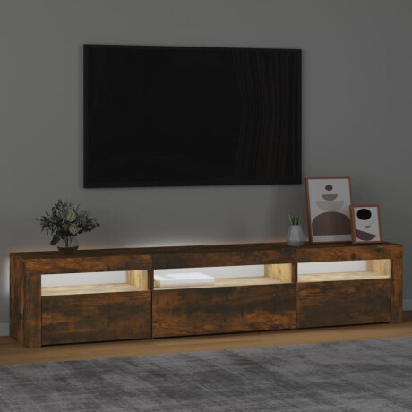 vidaXL Tv-meubel met LED-verlichting 195x35x40 cm gerookt eikenkleurig afbeelding3 - 1