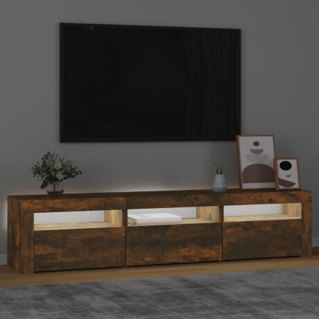 vidaXL Tv-meubel met LED-verlichting 180x35x40 cm gerookt eikenkleurig afbeelding3 - 1