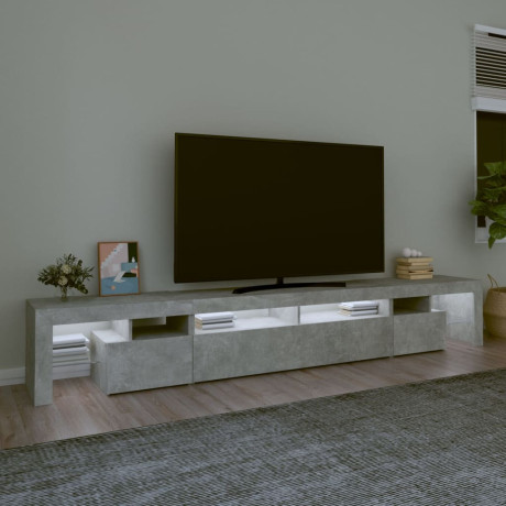 vidaXL Tv-meubel met LED-verlichting 260x36,5x40 cm betongrijs afbeelding3 - 1