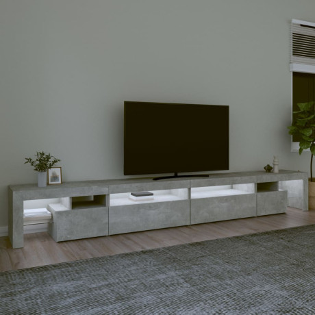 vidaXL Tv-meubel met LED-verlichting 290x36,5x40 cm betongrijs afbeelding3 - 1