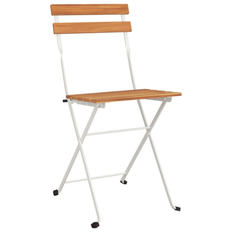 vidaXL Bistrostoelen 8 st inklapbaar massief acaciahout en staal afbeelding3 - 1