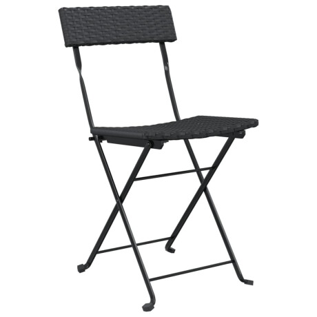 vidaXL Bistrostoelen 4 st inklapbaar poly rattan en staal zwart afbeelding3 - 1