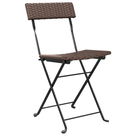 vidaXL Bistrostoelen 4 st inklapbaar poly rattan en staal bruin afbeelding3 - 1
