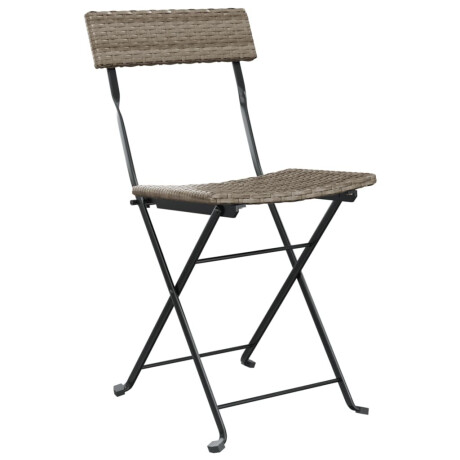 vidaXL Bistrostoelen 6 st inklapbaar poly rattan en staal grijs afbeelding3 - 1