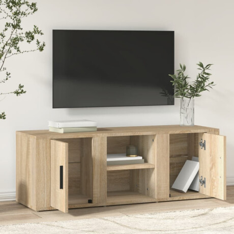 vidaXL Tv-meubel 100x31,5x35 cm bewerkt hout sonoma eikenkleurig afbeelding3 - 1