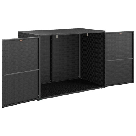 vidaXL Tuinkast 100x55,5x80 cm poly rattan zwart afbeelding3 - 1