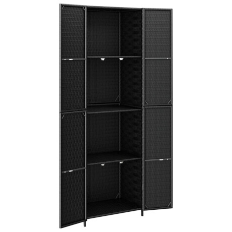 vidaXL Tuinkast 59x40x180 cm poly rattan zwart afbeelding3 - 1
