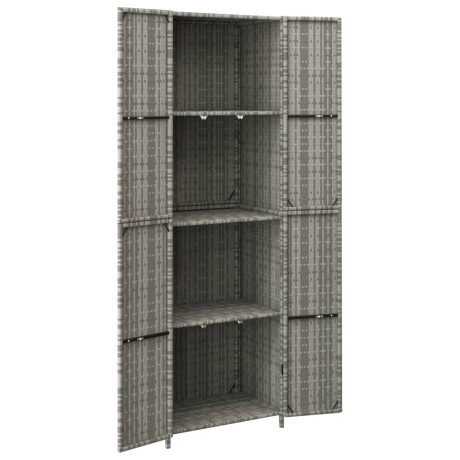 vidaXL Tuinkast 59x40x180 cm poly rattan grijs afbeelding3 - 1