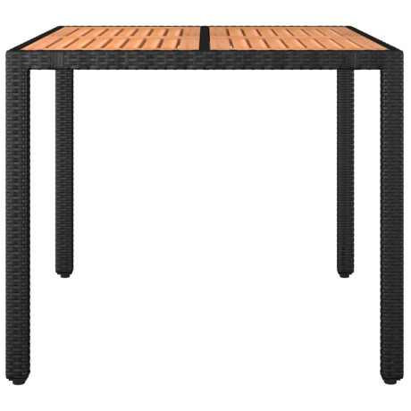 vidaXL Tuintafel met houten blad poly ratten en acaciahout zwart afbeelding3 - 1