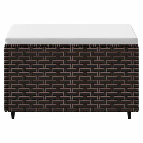 vidaXL Voetensteun met kussen poly rattan bruin afbeelding3 - 1