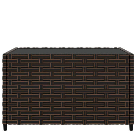 vidaXL Salontafel tuin vierkant 50x50x30 cm poly rattan bruin afbeelding3 - 1