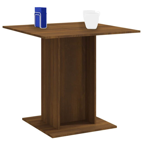 vidaXL Eettafel 80x80x75 cm bewerkt hout bruin eikenkleur afbeelding3 - 1