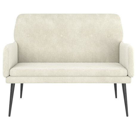 vidaXL Bankje 108x79x79 cm fluweel crèmekleurig afbeelding3 - 1