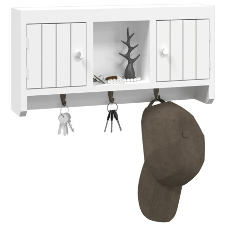 vidaXL Sleutelkastje 40x8,5x20 cm bewerkt hout en staal wit afbeelding3 - 1