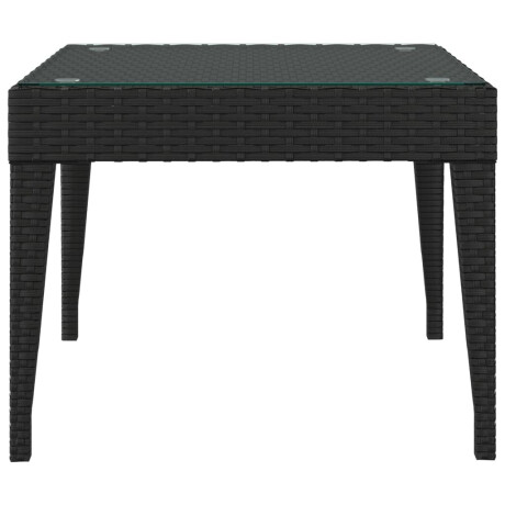 vidaXL Bijzettafel 50x50x38 cm poly rattan en gehard glas zwart afbeelding3 - 1
