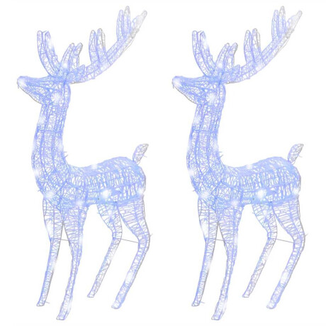 vidaXL Kerstdecoratie rendier XXL 2 st 250 LED's blauw 180 cm acryl afbeelding3 - 1