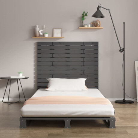 vidaXL Hoofdbord wandmontage 96x3x91,5 cm massief grenenhout grijs afbeelding3 - 1