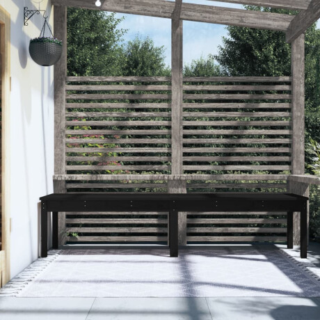 vidaXL Tuinbank 2-zits 203,5x44x45 cm massief grenenhout zwart afbeelding3 - 1