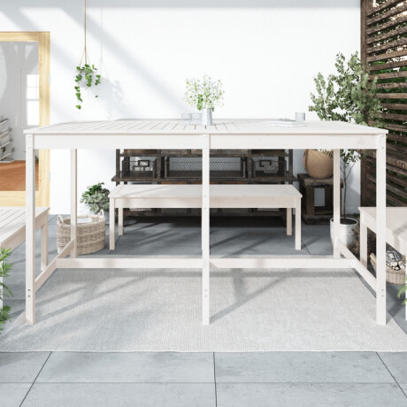 vidaXL Tuintafel 203,5x90x110 cm massief grenenhout wit afbeelding3 - 1