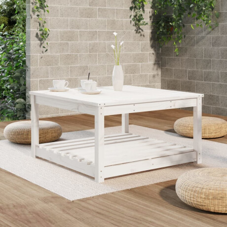 vidaXL Tuintafel 82,5x82,5x45 cm massief grenenhout wit afbeelding3 - 1