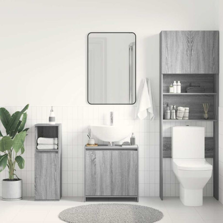 vidaXL Badkamerkast 60x33x61 cm bewerkt hout grijs sonoma eikenkleurig afbeelding3 - 1